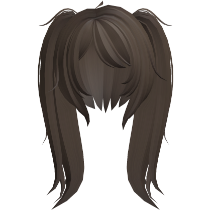 sweet messy fluffy pigtails in brown Roblox item