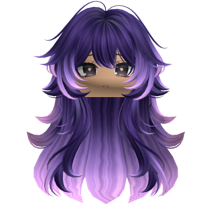 Super Fluffy Wavy Anime Hair w/ Face (Galaxy) Roblox item