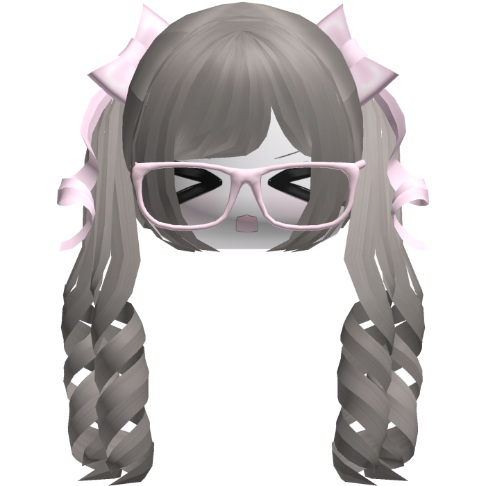 Adorable Kawaii Ash Brown Pigtails /w Glasses