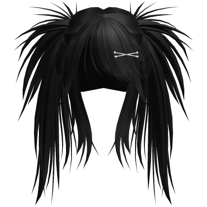 Messy Emo Spikey Pigtails w/ Metallic Accessories Roblox item render