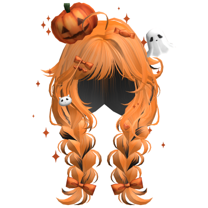 Halloween Cute Pumpkin Braids (Orange&Black) Roblox item