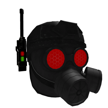 Black Tactical Gas Mask Red Lens Radio Antenna