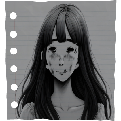 PunPun anime face drawing paper