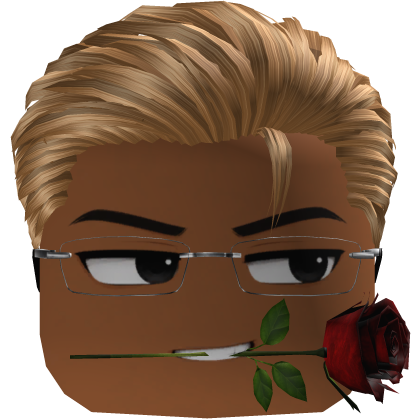 Blonde Slickback Cuteboy w/ Glasses & Rose 