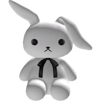 cute goth bunny plush backpack in white Roblox item