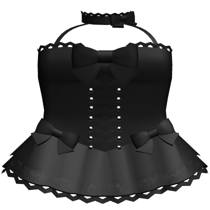 Gothic Emo Black Lace Choker Bow Dress Roblox item