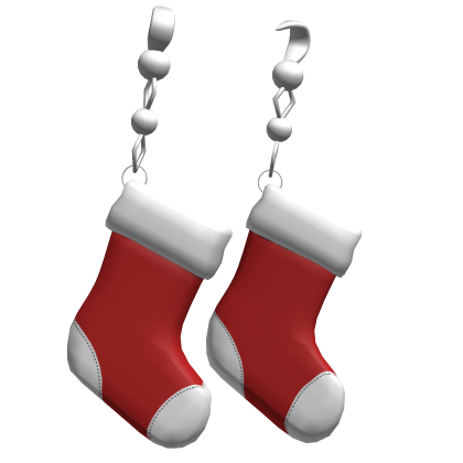 christmas sock earrings - red