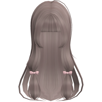 ♡Kawaii chobit anime hair w bow in dust brown thumbnail