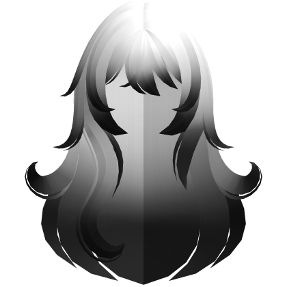 kawaii fluffy messy long anime hair white black