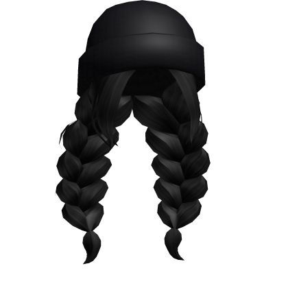Cloudy Braids w/ Beanie in Black Roblox item