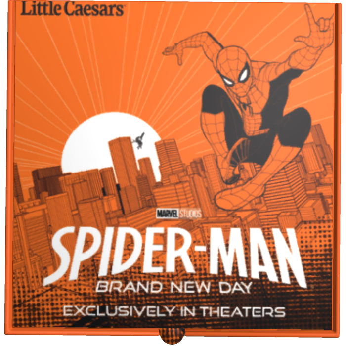 Spiderman Caesars Pizza box