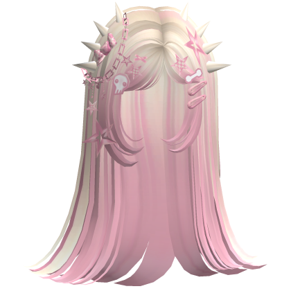 ♡ Scene Spiky Straight Hair (Pink Beige)