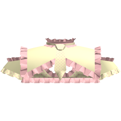 yellow orange polka dot pastel ruffled tie top Roblox item