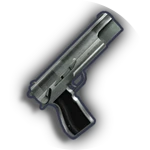 Handgun *shoots*