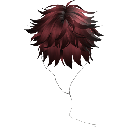 Y2K emo boy with headphones, red black hair