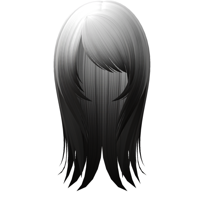 ☆ fatal emo doll messy straight hair 2toned white