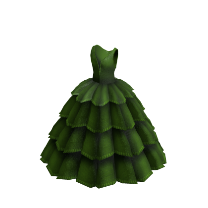 4 Layered Wedding Dress | Dark Lime Green thumbnail