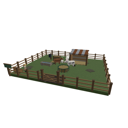 Animated Cow Farm Pen - Working Cow NPC