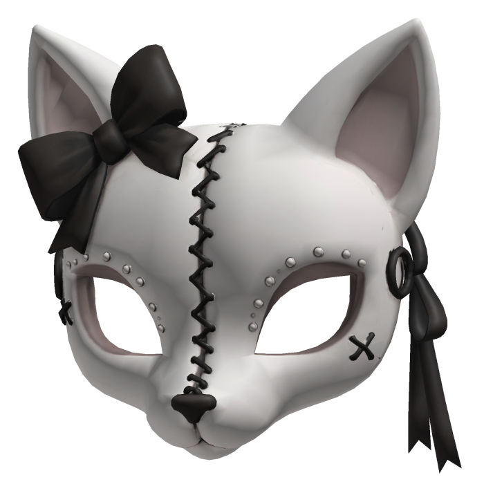 sweet little goth kitten head mask