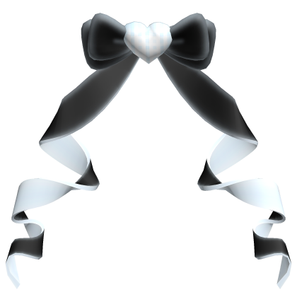 ♡ adorable twirly sweetheart back bow꒱black/blue Roblox item
