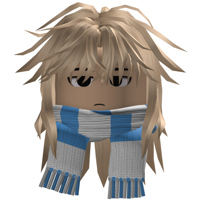 Wolfcut Hair w/ Striped Scarf (Blonde)
