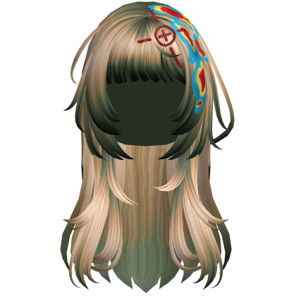 Green Heatwave Crosshair Punk Flowy Girl Hair