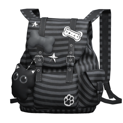 Black Cute Bone Y2k Backpack