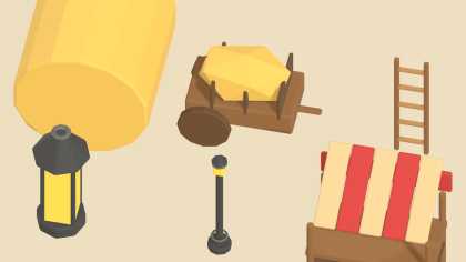 Low Poly Medieval Fantasy RPG Props Village x60 preview 7