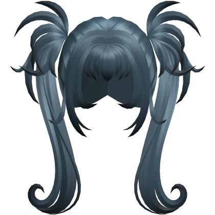 Pale Gray Gothic Spiky Twintails w/ Curls