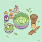 ube matcha latte