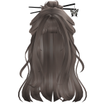 Dull Ash Grey Half Bun Hair w/Butterfly Clip