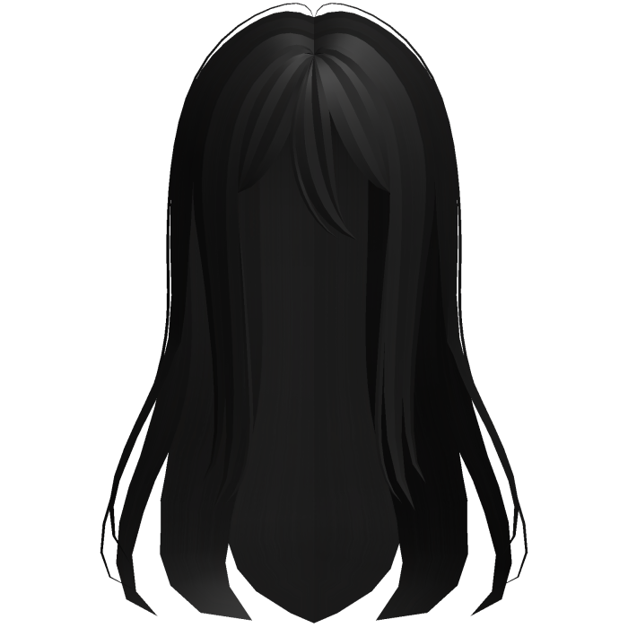 kanade long black wispy anime hair