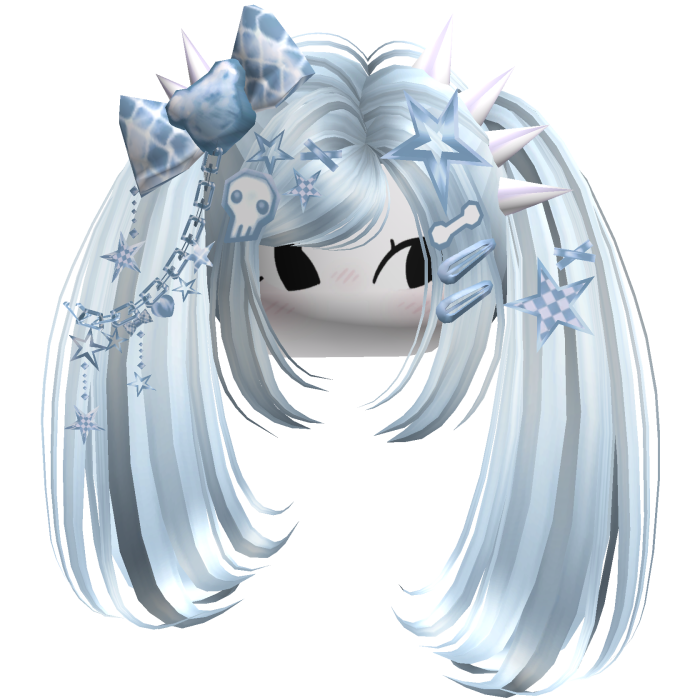 ♡ Scene Spiky Moe Pigtails (Pastel Blue)