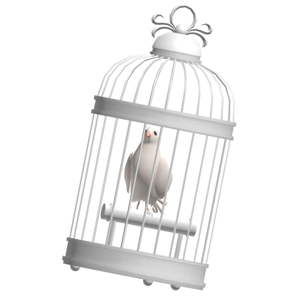 Bird Cage w Dove (front) - Silver