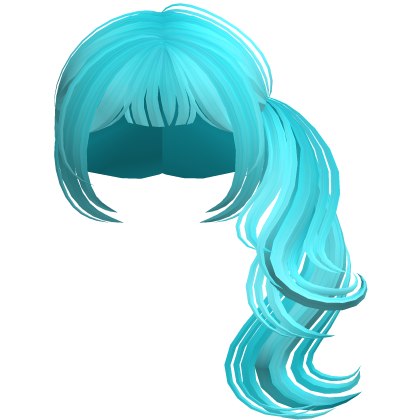 Preppy Dolly Curled Side Ponytail (Ocean Blue)