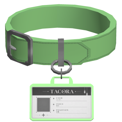 Cute Green ID card Choker / Collar 3.0 Roblox item