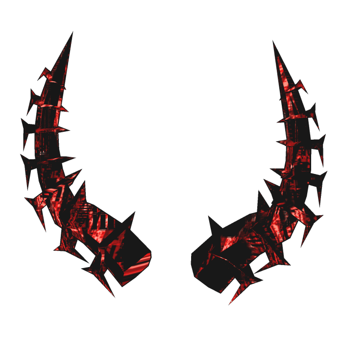 [ANIMATED] Red Glitch Spiked Horns