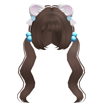 ♡ light brown hime wavy pigtails w bijou ears