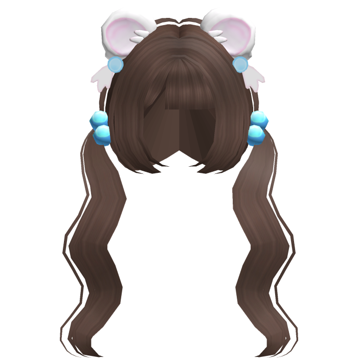 ♡ light brown hime wavy pigtails w bijou ears