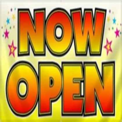 Now Open sign Roblox decal