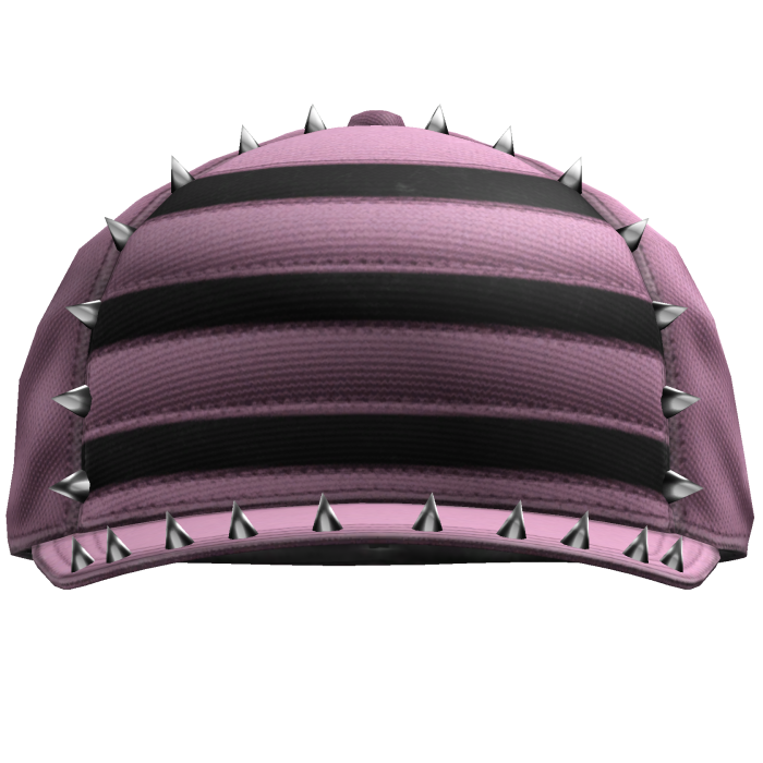 Pink Striped Cap with Spikes