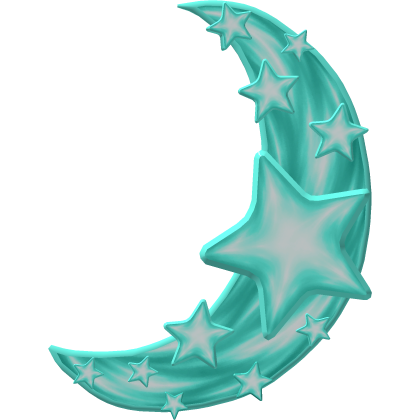 Teal/Blue Lunar Companion Crescent Stars (Addon) Roblox item