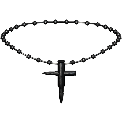 black silver beaded bullet cross chain