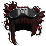 Black and Red Emo Buns With Goggles