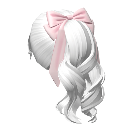 Wavy Flowy Ponytail w/ Bow (white) Roblox item