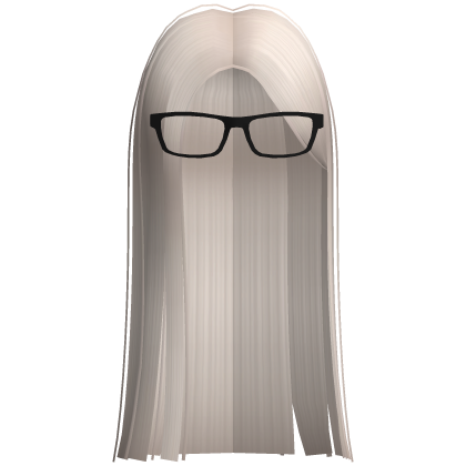 Long White Straight Trendy Girl Hime Hair Glasses Roblox item