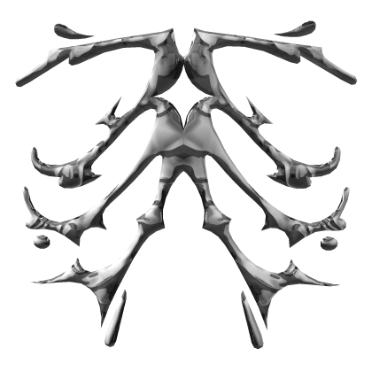 Grunge Silver Chrome Ribcage