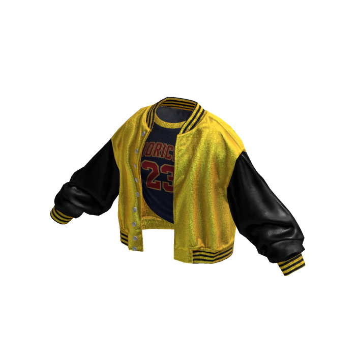 Stylish Leather Jacket Messy Shirt (Yellow Black)