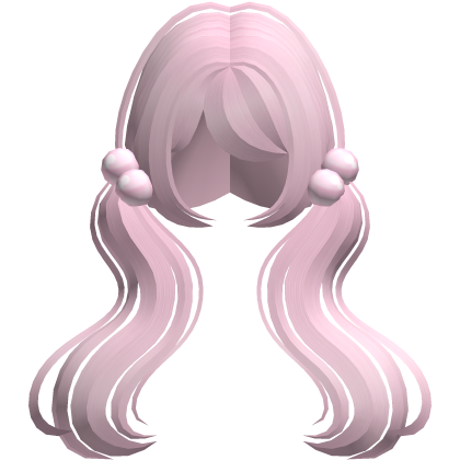 ♡ cute pink long wavy doll pigtails Roblox item