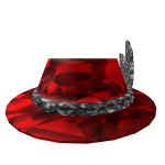 Red Sparkling Feathered Fedora